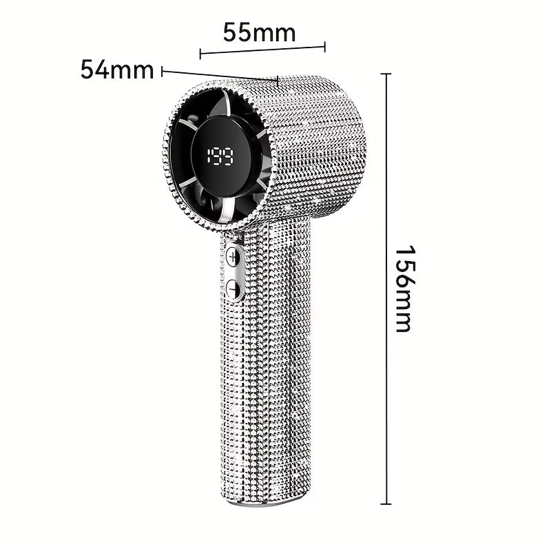 Portable Fan – Mini Hand Held Fan with Diamond Design USB Rechargeable