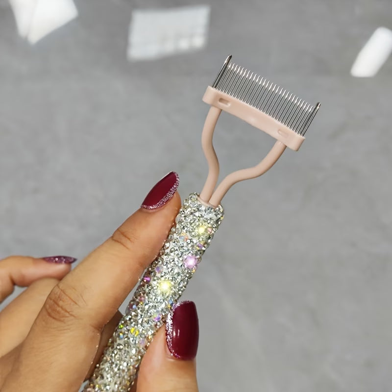 Luxury Eyelash Comb – Rhinestone Styling Comb for Eyelash Curling & Separation