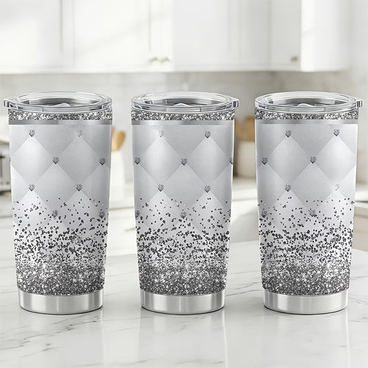 Glitter Stainless Steel Cups – Rhinestone Coffee Mugs Cute Strass Cup with Straw