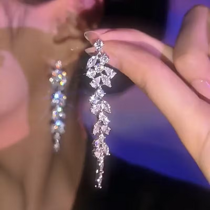 Luxury Rhinestone Tassel Earrings – Elegant Artificial Earrings for Women