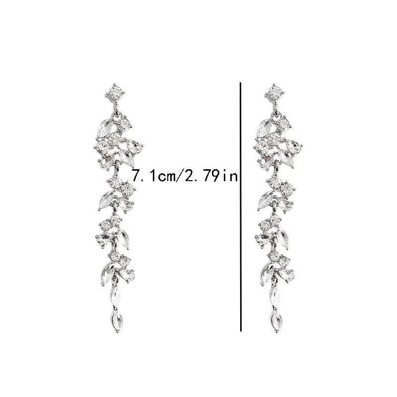 Luxury Rhinestone Tassel Earrings – Elegant Artificial Earrings for Women