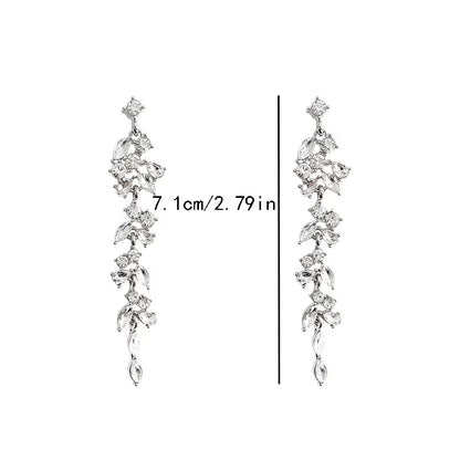 Luxury Rhinestone Tassel Earrings – Elegant Artificial Earrings for Women