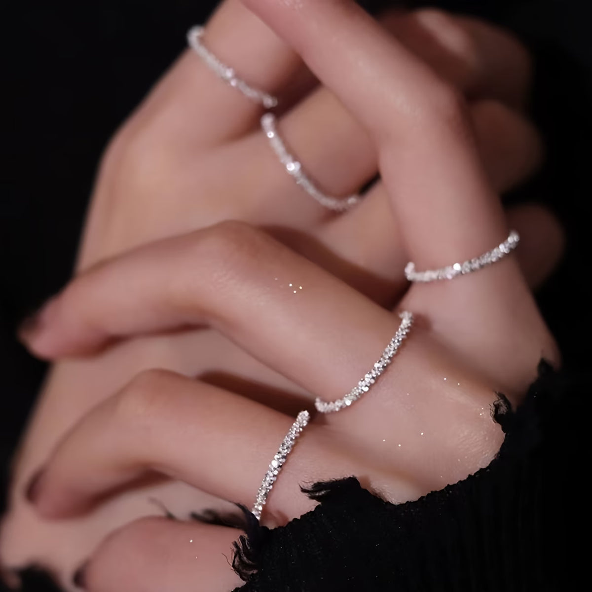 Shimmering Rhinestone Ring – Glitter Rings for Women Elegant Fashion Jewelry
