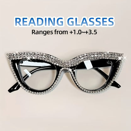 Elegant Cat-Eye Glasses – Rhinestone Eye Glasses for Women Reading & Fashion Wear