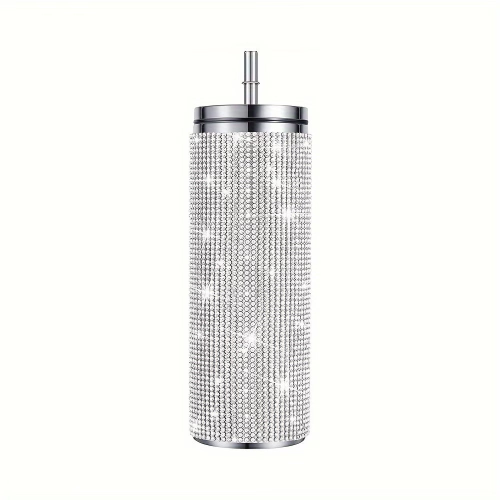 Bling Water Bottle Set – Rhinestone Vacuum Cup Stainless Steel Glitter Thermal Bottle 2pcs Gift Set