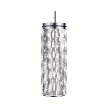Bling Water Bottle Set – Rhinestone Vacuum Cup Stainless Steel Glitter Thermal Bottle 2pcs Gift Set