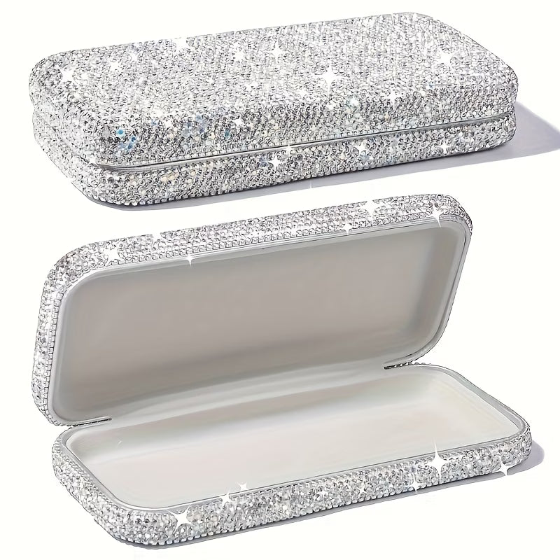 Storage Box – Rhinestone Glasses Case Portable Organizing Box for Eyewear Storage