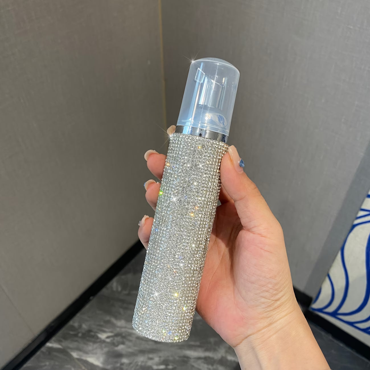 Spray Bottle – Luxury Rhinestone Portable Spray Bottle for Skincare & Cosmetics Travel Container