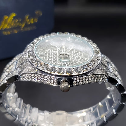Luxury Rhinestone Watch – Fashion Quartz Watch for Men & Women with Night Light