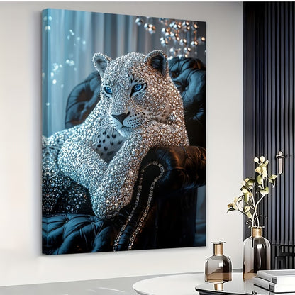 Leopard Painting – Framed Canvas Luxury Animal Painting for Living Room Decor