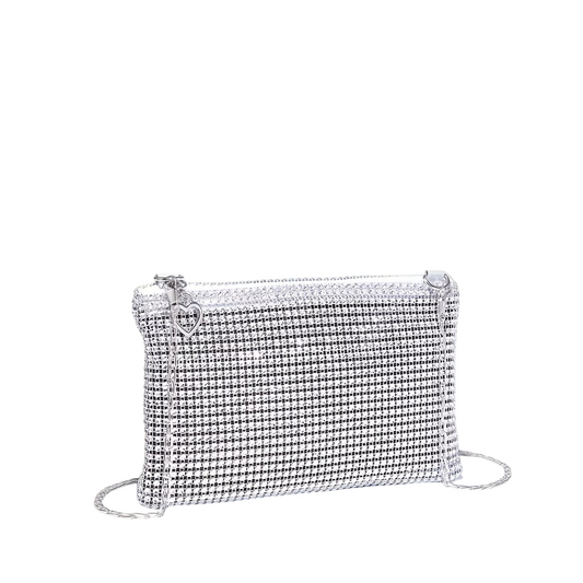 Sparkling Rhinestone Bag – Glitter Square Clutch Purse for Evening & Parties