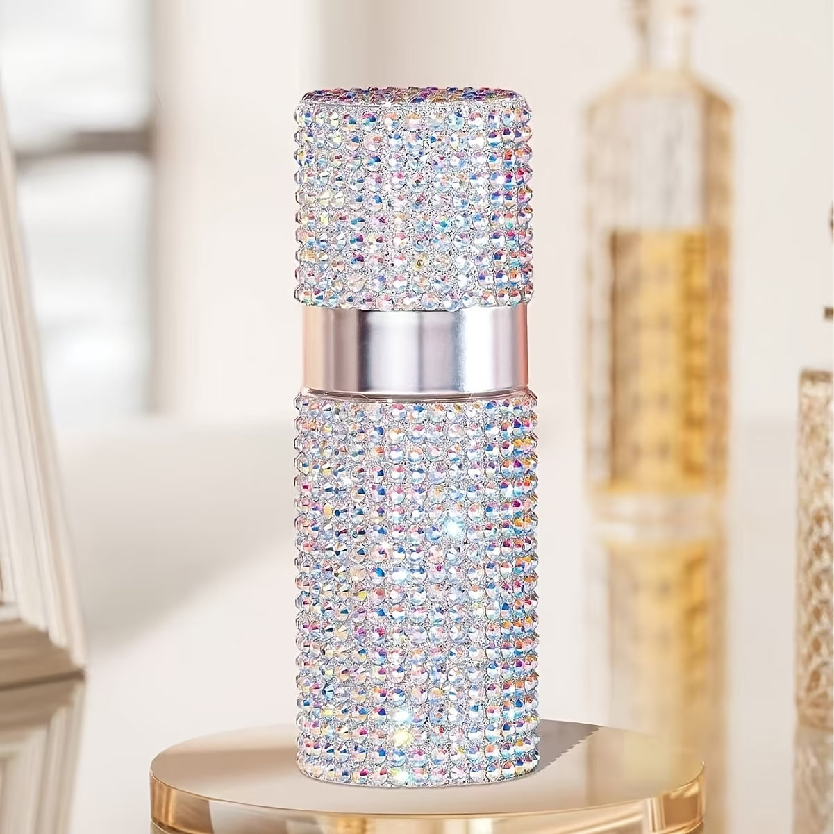 Rhinestone Spray Bottle – Luxury Portable Spray Bottle Leak-Proof Travel Container