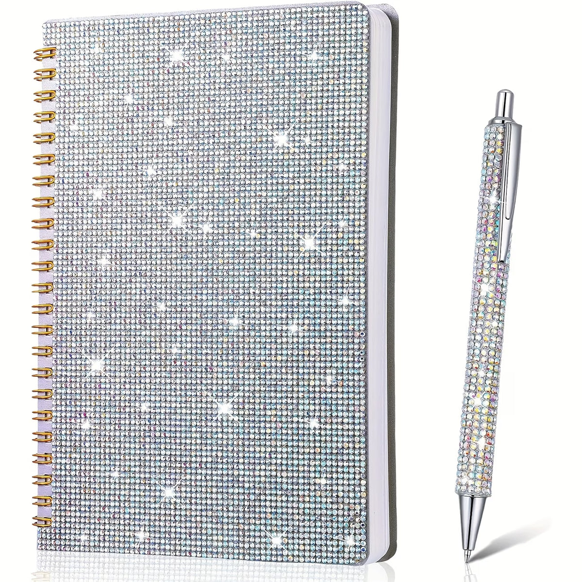 Rhinestone Diary Set – Sparkling Notebook & Glitter Pen A5 Crystal Notebook Set