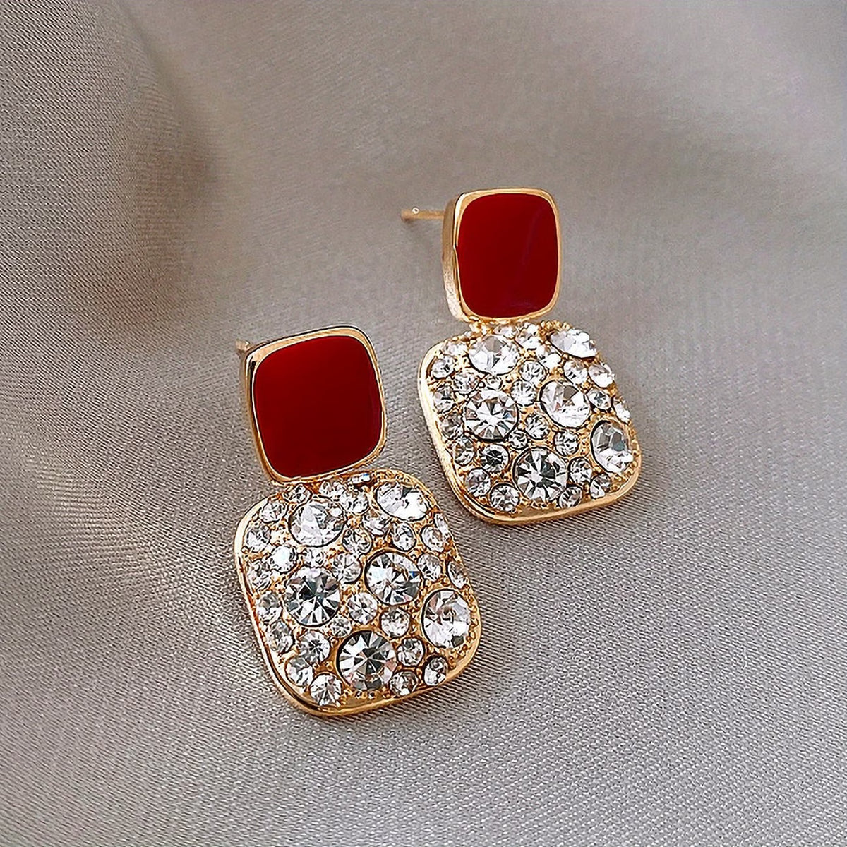 Square Earrings – Artificial Jewellery Rhinestone Earrings for Women