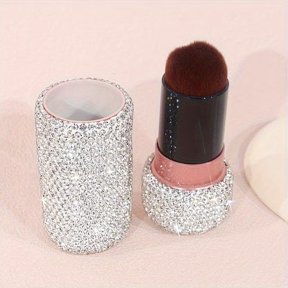 Makeup Brush – Rhinestone Retractable Powder Brush for Blush, Contour & Setting Makeup
