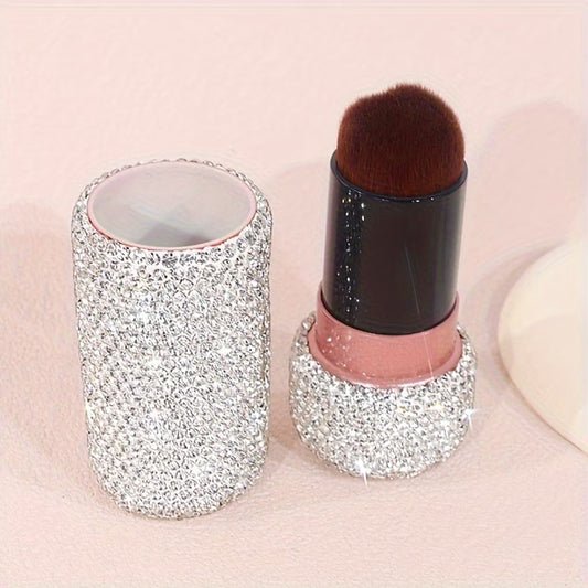 Makeup Brush – Rhinestone Retractable Powder Brush for Blush, Contour & Setting Makeup