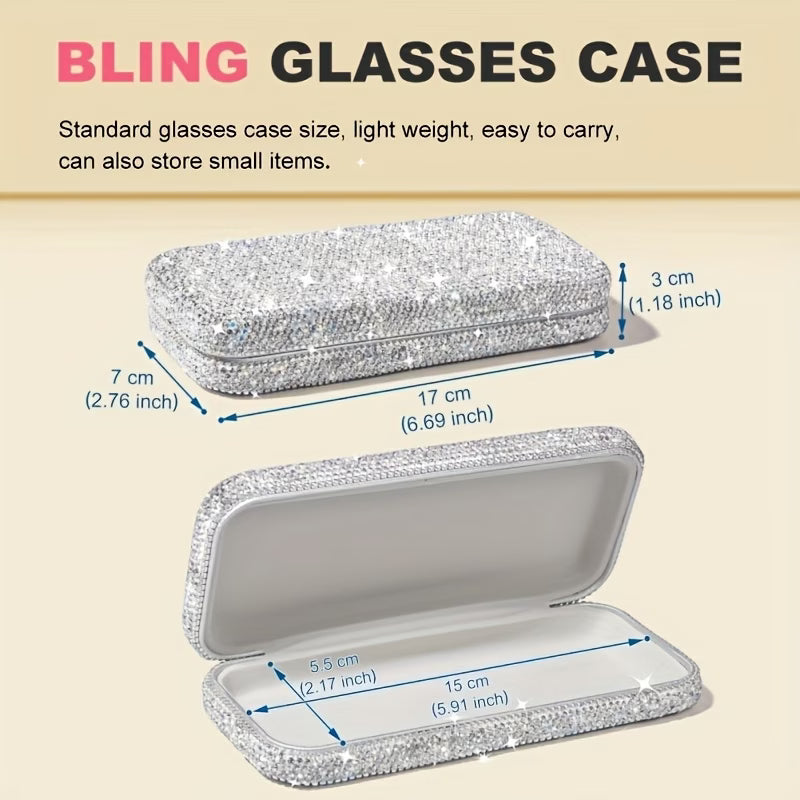 Storage Box – Rhinestone Glasses Case Portable Organizing Box for Eyewear Storage
