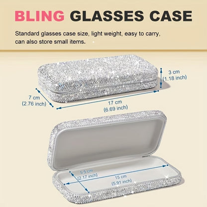 Storage Box – Rhinestone Glasses Case Portable Organizing Box for Eyewear Storage