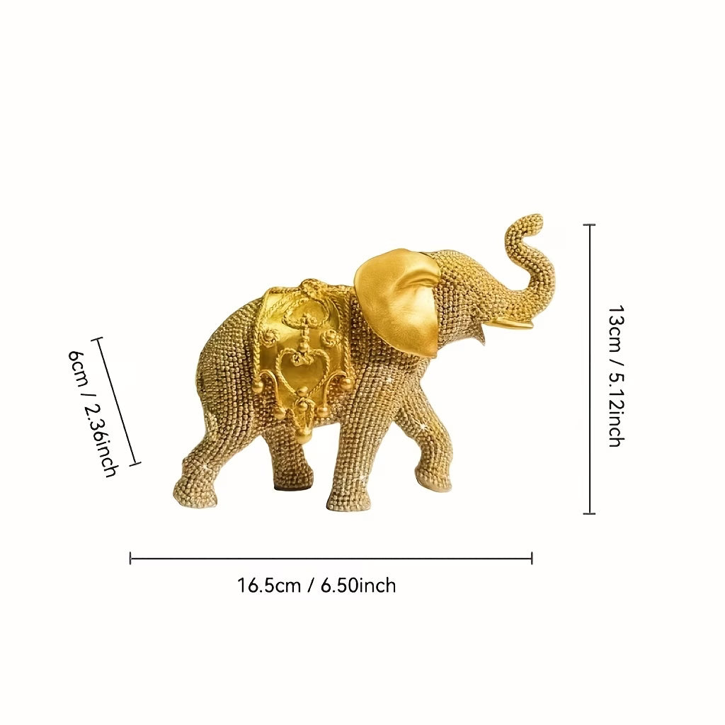 Lucky Elephant Statue – Mini Resin Animal Figurines Modern Home Decor