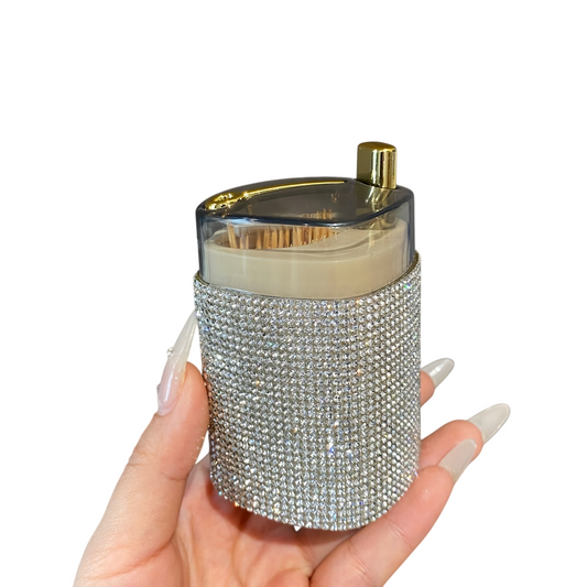 Rhinestone Toothpick Dispenser – Luxury Press-Type Toothpick Holder for Home & Kitchen