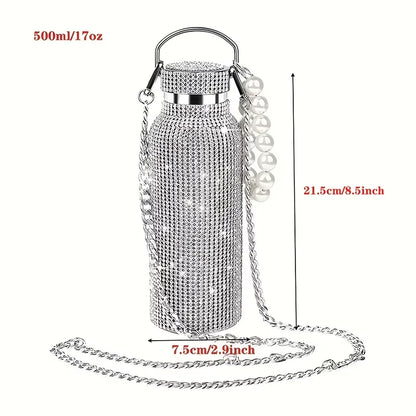 Luxury Shiny Diamond Cup – Cute Strass Cup Double-Layer Stainless Steel Coffee Mug