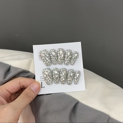 Luxury Press-On Nails – Rhinestone Nail Art Designs with Tool Kit