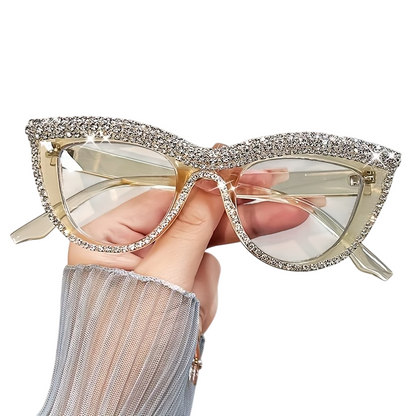 Elegant Cat-Eye Glasses – Rhinestone Eye Glasses for Women Reading & Fashion Wear