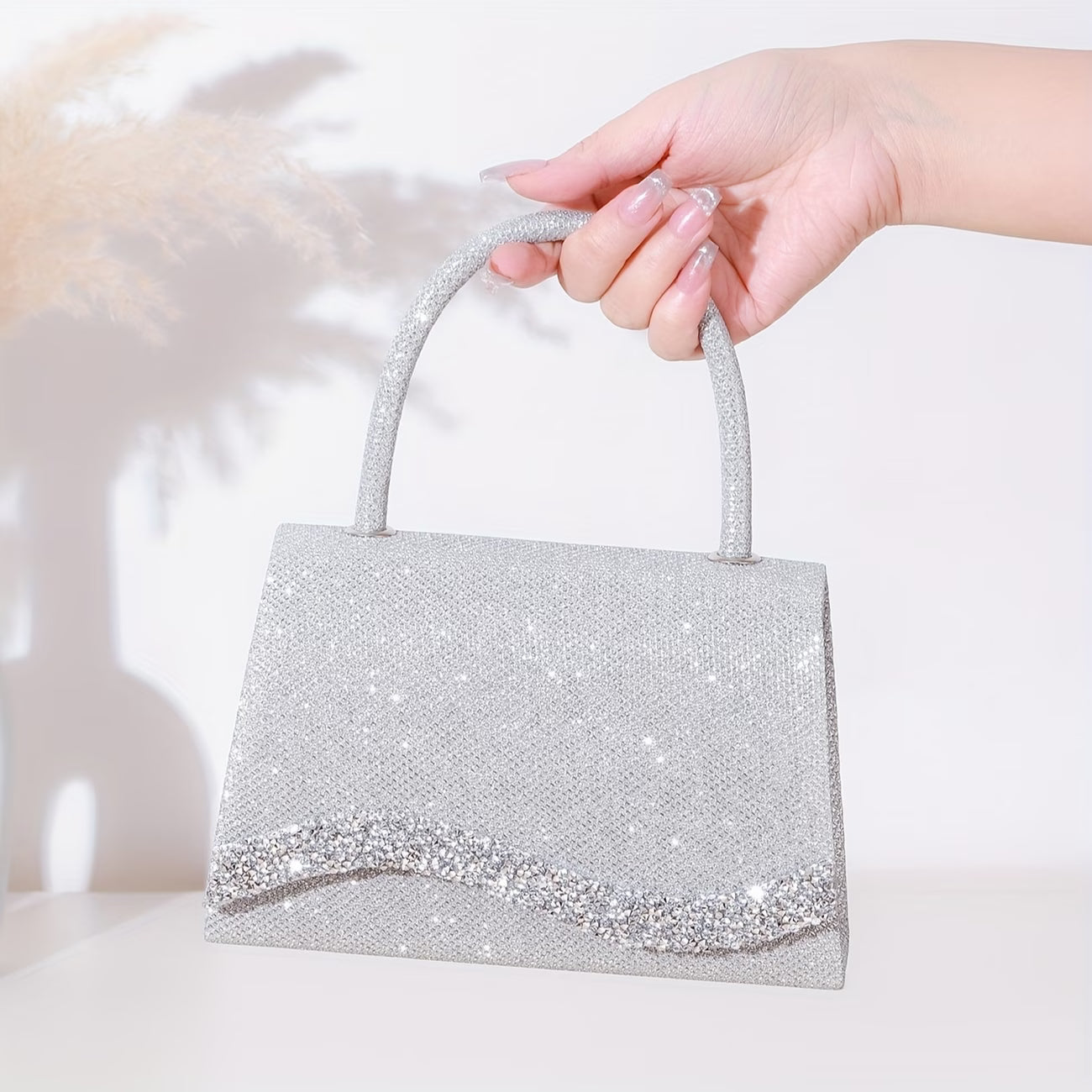 Diamond-Studded Evening Bag – Rhinestone Chain Purse Versatile Glitter Handbag