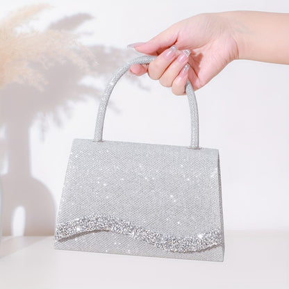 Diamond-Studded Evening Bag – Rhinestone Chain Purse Versatile Glitter Handbag