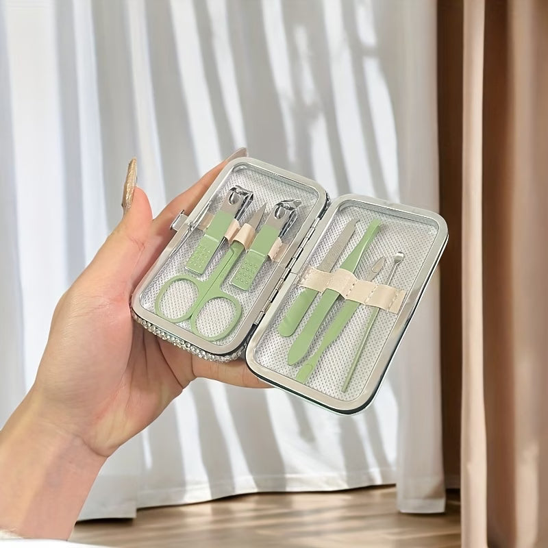 Storage Box – Rhinestone Nail Clipper Set Stainless Steel Organizing Box for Grooming Tools