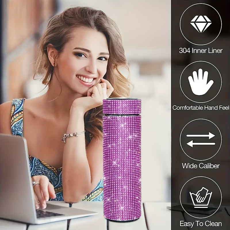 Creative Diamond Stainless Steel Cups – Cute Strass Vacuum Flask Mug with Filter