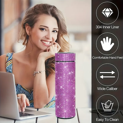 Creative Diamond Stainless Steel Cups – Cute Strass Vacuum Flask Mug with Filter