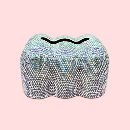 Sparkle Cloud Tissue Holder – Bling Rhinestone Tissue Box Cover for Home Decor