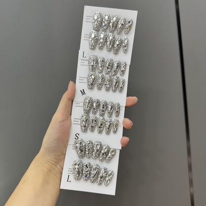 Luxury Press-On Nails – Rhinestone Nail Art Designs with Tool Kit