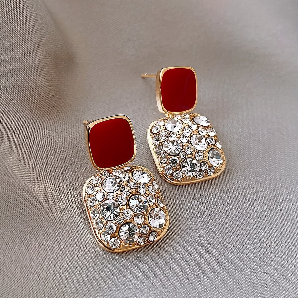 Square Earrings – Artificial Jewellery Rhinestone Earrings for Women