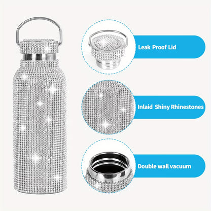 Luxury Shiny Diamond Cup – Cute Strass Cup Double-Layer Stainless Steel Coffee Mug