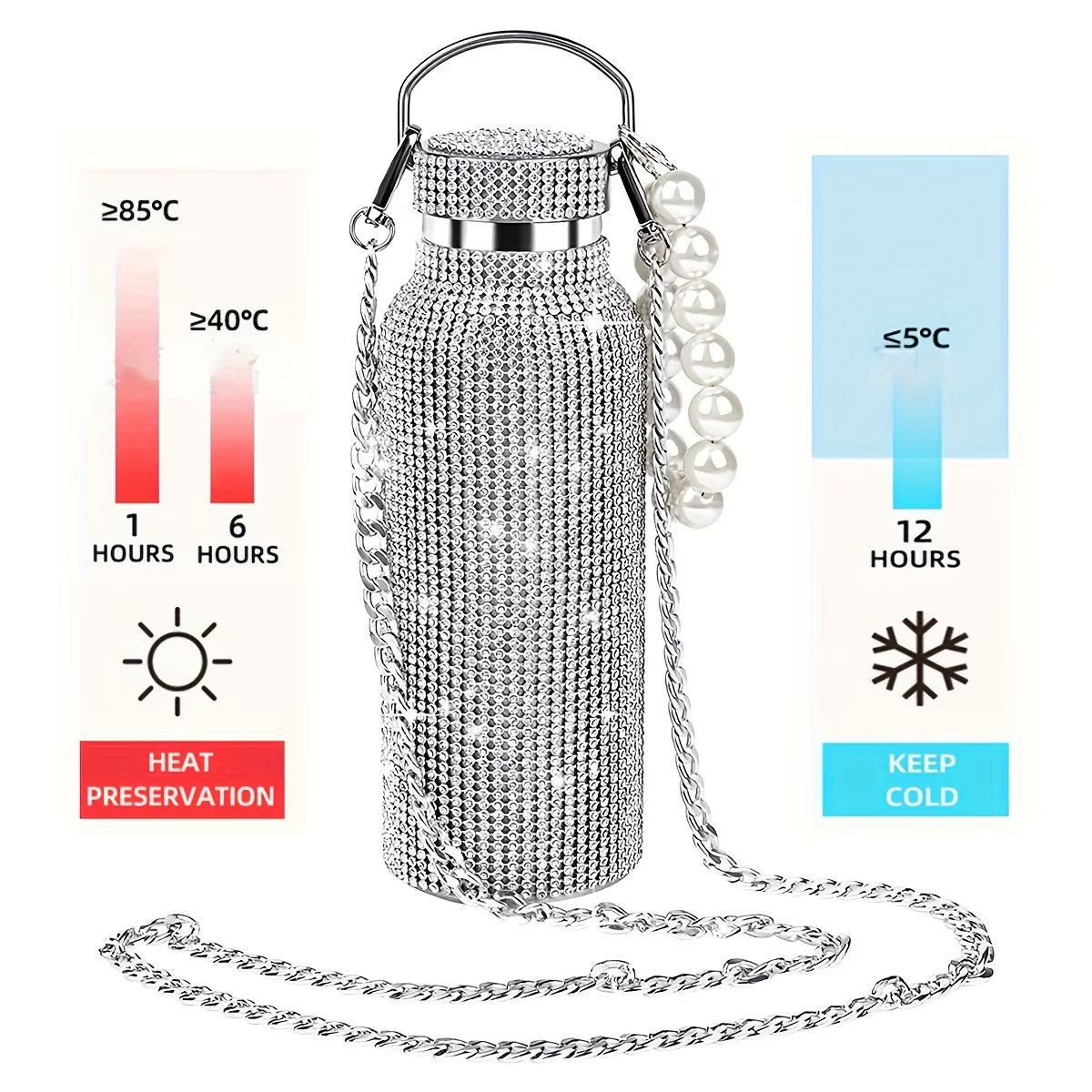 Luxury Shiny Diamond Cup – Cute Strass Cup Double-Layer Stainless Steel Coffee Mug
