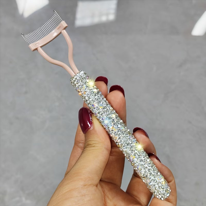 Luxury Eyelash Comb – Rhinestone Styling Comb for Eyelash Curling & Separation