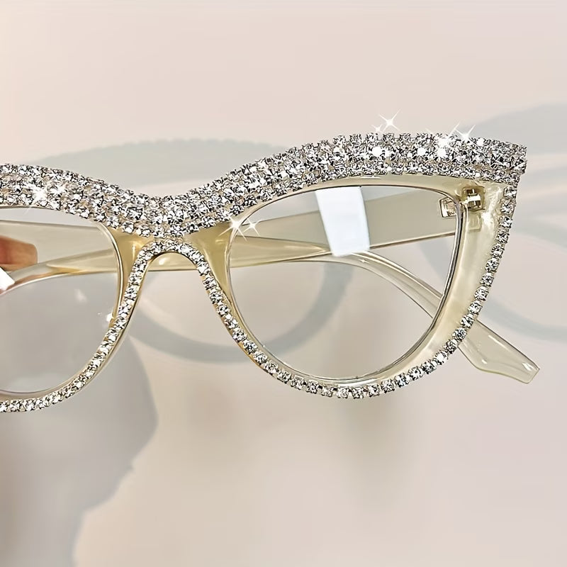 Elegant Cat-Eye Glasses – Rhinestone Eye Glasses for Women Reading & Fashion Wear