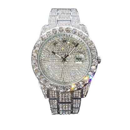 Luxury Rhinestone Watch – Fashion Quartz Watch for Men & Women with Night Light