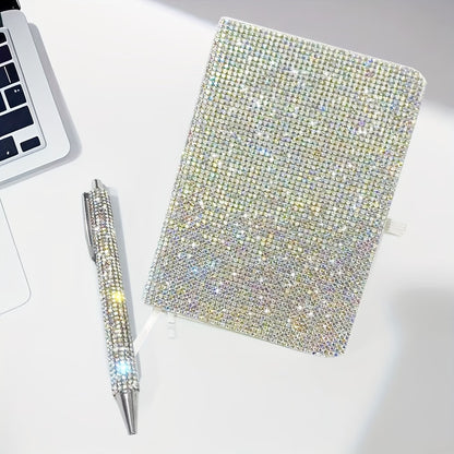Sparkling Rhinestone Diary – Glitter Cover Notebook with Diamond Pen Set