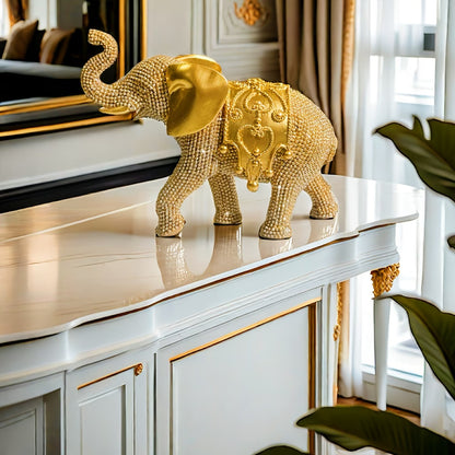 Lucky Elephant Statue – Mini Resin Animal Figurines Modern Home Decor