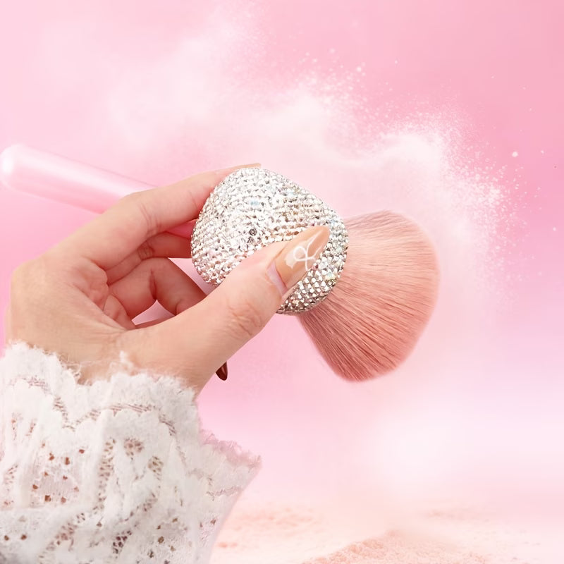 Luxury Makeup Brush – Rhinestone Powder Brush Mushroom Head Make Up Brushes Set