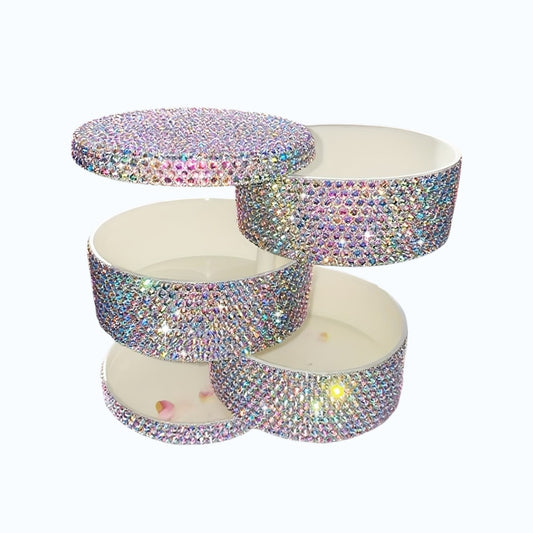 Luxury Rotating Storage Box – Rhinestone Jewelry Organizing Box Vanity Storage Container