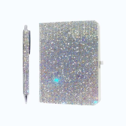 Sparkling Rhinestone Diary – Glitter Cover Notebook with Diamond Pen Set