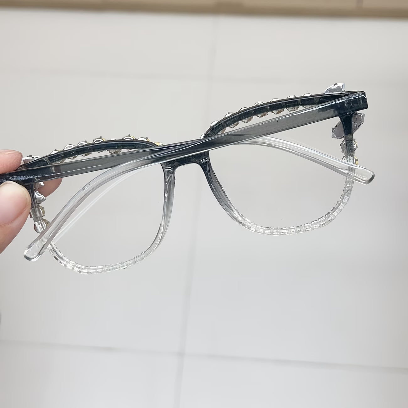Rhinestone Cat Eye Glasses – Luxury Square Crystal Eye Glasses for Women Fashion