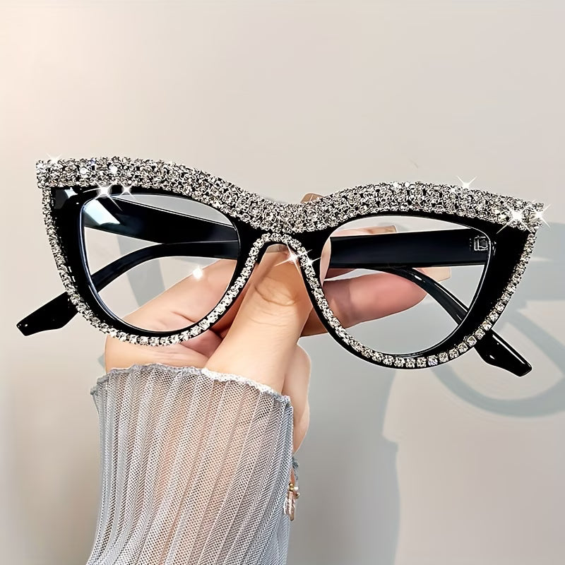 Elegant Cat-Eye Glasses – Rhinestone Eye Glasses for Women Reading & Fashion Wear