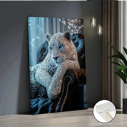 Leopard Painting – Framed Canvas Luxury Animal Painting for Living Room Decor