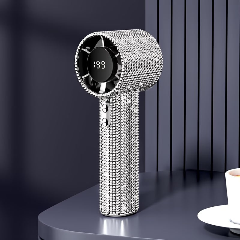 Portable Fan – Mini Hand Held Fan with Diamond Design USB Rechargeable