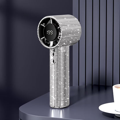 Portable Fan – Mini Hand Held Fan with Diamond Design USB Rechargeable